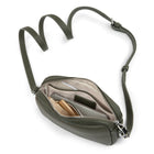 Bugatti - Femme Opera Sac bandouliere, Vert Fonce-Sac bandouliere epure en cuir vegetalien