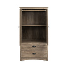 Prepac Armoire Salt Spring, gris vieilli-Tiroirs munis de poignées bombées en métal noir
