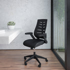 Flash Furniture - Fauteuil de direction ergonomique pivotant, dossier élevé, cuir bourgogne touffeté, appuie-tête et accoudoirs-Fil blanc contrastant sur siège