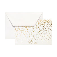 Mara-Mi - Note de remerciement - 3,5 x 5 - Or Merci - Paquet de 50-Cartes muettes de remerciement