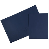 JAM PaperMD – Chemises à 2 pochettes au fini lin, bleu marine, 25/pqt-Chemises en lin bleu marine