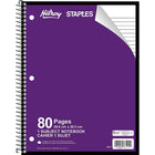 Hilroy – Cahier de notes à 1 sujet, 10 1/2 po x 8 po, 80 pages - couleurs variées-10 1/2 haut. po x 8 larg. po