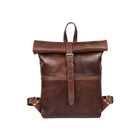Tolredo Leather Backpack - Top-Roll - Walnut-100% cuir pleine fleur de première qualité, fabriqué à la main avec du cuir de source éthique