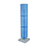 Azar Displays – Présentoir de plancher à panneaux perforés emboîtables, 60 x 8 x 8 po, bleu (703389-BLU)-Comprend une bande porte-affiche et repose sur une base carrée