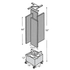 Azar Displays – Présentoir rotatif à panneaux perforés 4 côtés avec base à roulettes de 13,5 x 44 po, amande uni (700445-ALM)-Dimensions totales de 23 de large x 56 de haut (po)