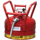 JustriteMD – Bidon de sécurité AccuFlowMC D.O.T., 1 x 11 3/4 x 12 po, rouge-Support immobilisateur avec vis de serrage facile à tenir empêchant le dégagement de la vapeur et les fuites durant le transport