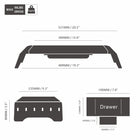 Fenge - Support d'écran avec tiroir 20,5 po Organisateur de bureau+2 fentes de rangement amovibles - Support pour téléphone-Capacite de charge maximale : 22 livres