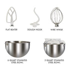 Kenmore Elite - Batteur sur socle à bol relevable de 6 qt avec minuteur-Accessoires interchangeables haut de gamme lavés au lave-vaisselle: batteur / crémateur plat, crochet à pâte et fouet métallique