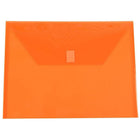 JAM Paper Porte-documents en plastique format livret avec fermeture Velcro, 9 3/4 x 13 po, orange, 24/p.-Taille : 9,5 x 13,13 po