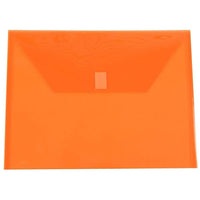 JAM Paper Porte-documents en plastique format livret avec fermeture Velcro, 9 3/4 x 13 po, orange, 24/p.-Taille : 9,5 x 13,13 po