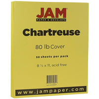 JAM Paper Papier cartonné mat, 8,5 x 11 po, 80 lb, chartreuse, 250/paquet (16729227b)-Chartreuse