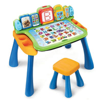 VTech - Explore & Write Activity Desk - Version française-Comprend cinq pages interactives dotées de contenu engageant comprenant des lettres, des chiffres, de la musique, des couleurs et plus encore (packs d’expansion vendus séparément).