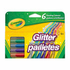 Crayola® – Marqueurs pailletés, paq./6-Les couleurs incluses sont Violet Glitz, Silver Sparkle, Emerald Zest, Blue Blazes, Gold Medal et Fire Flecks.