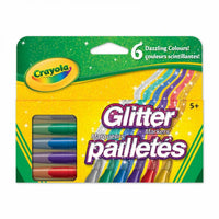 Crayola® – Marqueurs pailletés, paq./6-Les couleurs incluses sont Violet Glitz, Silver Sparkle, Emerald Zest, Blue Blazes, Gold Medal et Fire Flecks.