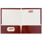 JAM PaperMD – Chemise lustrée à 2 pochettes, 9 1/4 x 11 1/2 (po), marron, 100/boîte-2 pochettes