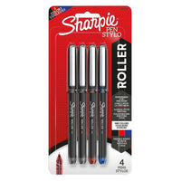 Stylos à bille roulante Sharpie, pointe aiguille, 0,5 mm, couleurs variées, paquet de 4-Stylo à bille roulante