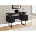 Monarch Specialties - 7606 Bureau 48 po L - Metal Noir/Chêne Noir-Comprend 2 armoires de rangement avec une étagère réglable de chaque côté pour une organisation facile
