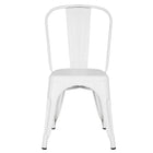 Nicer Furniture - chaise de salle à manger empilable de style Tolix - métal - blanc-Finition résistante aux rayures et aux marques de l'acier de 1,2 mm d'épaisseur