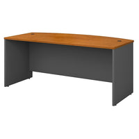 Bush - Bureau à devant arqué de la collection Westfield, cerisier naturel et gris graphite-Combinez le bureau arqué avec d'autres composants Westfield pour des solutions personnalisées