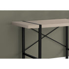 Monarch Specialties - 7659 Bureau 48 po L - Taupe Moderne/Metal Noir-La barre métallique en forme de X à l'arrière du bureau offre un soutien et ajoute une touche décorative