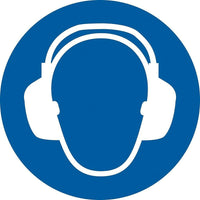 Accuform Signs - Étiquettes De Sécurité Iso Obligatoire - Portez Une Protection Auditive, 2po x 2po, Vinyle, Pictogramme-Type d'affichage Adhésif