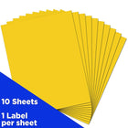 Jam Paper Étiquettes autocollantes pleine page Astrobright, 8 1/2 x 11 po, jaune soleil, 10/paquet-Jaune