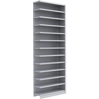 Metalware – Étagère enclenchable RK420, 13 tablettes, 36 x 18 x 100 po, gris pâle-Système de tablettes ajustables offrant un espace de rangement solide, mais économique qui convient à vos besoins