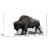 Designart – Imprimé sur toile, bison qui migre, 5 panneaux (PT2333-40-20)-Impression
