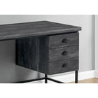 Monarch Specialties - 7488 Bureau - 55 po L/Faux Bois Noir/Metal Noir-Fini en imitation de bois noire de tous les côtés