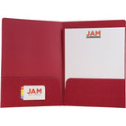 JAM Paper - Chemises cannelées ondulées, rouge, paq./12 (87500dg)-2 pochettes