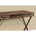 Monarch Specialties - 7794 Bureau 42 po - Faux Bois Brun/Metal Noir-Ce bureau en faux bois récupéré brun dispose d'une base de métal noir au design contemporain en forme de X qui assure solidité