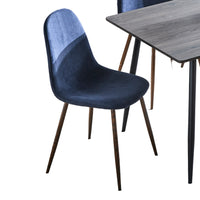 FurnitureR - Chaise de salle manger bleue, ensemble de 4, CHARLTON-Tissu bleu