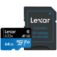 Lexar - Carte mémoire Micro SDXC 633X CL10, 64 Go-Micro SDXC