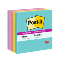 Post-it - Feuillets super collants - collection Éclat de lumière - 3 po x 3 po - 90 feuillets/bloc - 450 feuilles - paquet de 5-Les Feuillets super collants Post-it offrent deux fois plus d’adhérence