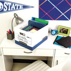 Boîte de rangement à usage intensif Bankers Box R-Kive - format lettre/légal - blanc/bleu - paquet de 12-Boîte facile à transporter grâce aux trous renforcés anti-déchirement