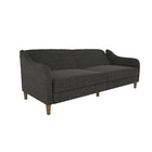 Futon Jasper avec matelas à ressorts - Tissu Gris-Expédié dans une boîte