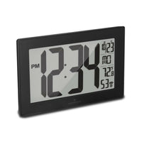 Marathon Watch - Horloge murale atomique avec support et 8 fuseaux horaires - Réglage automatique - Noir-Grand Affichage: Affichage facile à lire de 4?