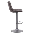 CorLiving - Tabouret de bar carré touffeté Palmer réglable tapissé gris - lot de 2-Repose-pieds pratique pour la facilité et le confort
