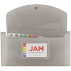 JAM Paper Chemise-accordéon, 13 pochettes, fermeture bouton/ficelle, format chèque 5 x 10,5 po, gris fumée, 2/pqt (221618981z)-4