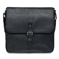 Mancini - Sac messager pour ordinateur portable/tablette de 12 po avec poche anti-RFID - noir-Sac messager