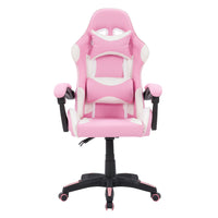Chaise de jeu Ravagers de CorLiving - Rose/Blanc-Rayures de course roses et blanches