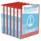 Davis Group Super offre Easyview, Reliure View à anneaux ronds 1 po, personnalisable, paquet de 6 - Rouge-3 Reliure À Anneaux