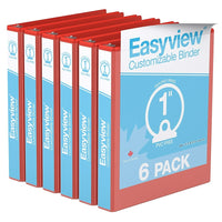 Davis Group Super offre Easyview, Reliure View à anneaux ronds 1 po, personnalisable, paquet de 6 - Rouge-3 Reliure À Anneaux