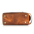 Tolredo Athens Leather Toiletry Bag Dopp Kit - Brown-Fermeture éclair YKK de haute qualité