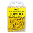 JAM PAPER - Trombone Geant Colore 2", Jaune, 2 Paquets de 75-Couleur jaune