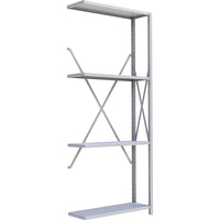 Metalware – Étagère enclenchable RK308, 4 tablettes, 36 x 12 x 88 po, gris pâle-Système de tablettes ajustables offrant un espace de rangement solide, mais économique qui convient à vos besoins