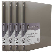 JAM PaperMD – Cartable à 3 anneaux Designders, 1 po, gris fumée, 4/paquet-Taille : 1 po