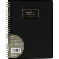 Cambridge® – Cahier de notes relié à spirale WorkStyle, format moyen de 9 1/2 po x 7 1/2 po, noir (06968)-80 feuilles, 9 1/2 po x 7 1/4 po