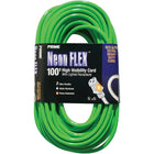 Rallonge d’alimentation d’extérieur haute visibilité Neon FlexMD, vert-3 conducteurs SJTW, 300 V mis à la terre, très robuste