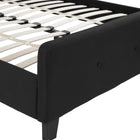 Flash Furniture - Grand lit plateforme tapissier capitonné Tribeca - tissu noir-Revêtement en tissu noir